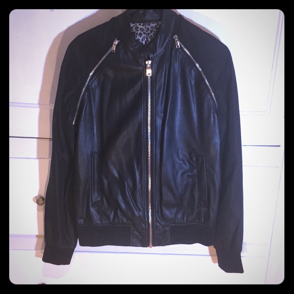 Zara man bomber faux leather jacket /vest